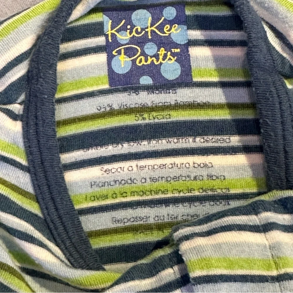 KickKee Pants - Striped Kids One Piece sleeper/romper - Picture 3 of 5
